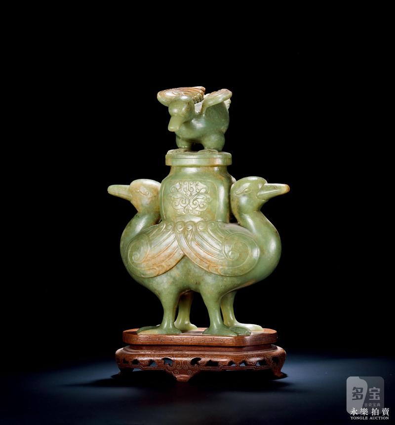 清 黄玉鸭尊